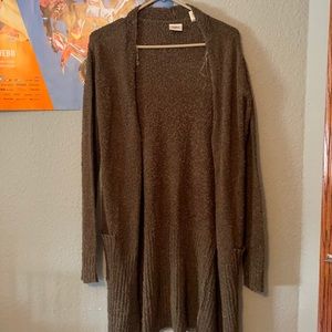 dark green cardigan with pockets